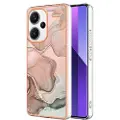 Mtp Products Xiaomi Redmi Note 13 Pro+ Marble Pattern Electroplated IMD TPU-deksel - Rosa