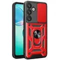 Mtp Products Samsung Galaxy S25 Hybrid-deksel med Roterende Ring med Kameraskjold - Rød