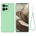 Mtp Products Motorola Moto G75 Flytende silikon-deksel med håndstropp - grønn