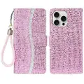 Mtp Products iPhone 16 Pro Stilig glitter lommebokveske - Rosa