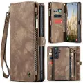 CASEME Samsung Galaxy S25 008 2-i-1 Multifunksjonell Lommebok-deksel - Brun