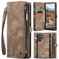 CASEME Samsung Galaxy S25 Ultra 008 2-i-1 Multifunksjonell Lommebok-deksel - Brun
