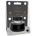 Parker QUINK Fountain Pen Ink Bottle | Black | 57 ml Fountain Pen Refill | Blister Pack