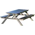 NSH Nordic Børne bord-/bænksæt HORTUS A-model sort plywood og alu. stel (801-093)