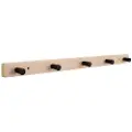 Home>it coat rack with 5 hooks 50 cm natural/black hook beech