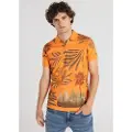 LOIS Jeans for man. 132903042 Printed Polo Scenic orange (XL), Casual, Cotton, Short sleeve