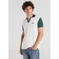 LOIS Jeans for man. 132823007 Contrast white polo shirt (M), Casual, Cotton, Short sleeve