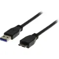 Deltaco USB3-020S - USB-kabel - Micro-USB Type B (hann) til USB-type A (hann) - USB 3.0 - 2 m - svart