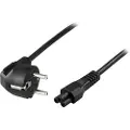 Deltaco DEL-109HA - Strømkabel - power CEE 7/7 (hann) vinklet til IEC 60320 C5 rett - AC 250 V - 2.5 A - 10 m - svart