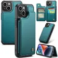 CASEME iPhone 14 Plus C22-etui RFID-kortlommebok - Grønn