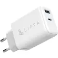 Lippa 65W USB-C PD & USB-A QC GaN Wall Charger - White