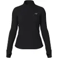 New Balance for woman. WT43200 Athletics Heat Grid 1/2 Zip T-Shirt black (S), Sport, Multisport, Polyester, Long sleeve