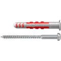 Fischer DuoSeal, Veggplugg, Nylon, Grå, Rød, 3,8 cm, 6 mm, 50 stykker