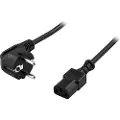 Deltaco DEL-109-50 - Strømkabel - power CEE 7/7 (hann) vinklet til power IEC 60320 C13 rett - AC 250 V - 10 A - 50 cm - svart