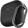 KEYBUDZ Elevate Series-deksel med nøkkelring for Airpods 4. generasjon - Svart