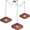 QAZQA Japandi Pendellampe Brun 50cm 3-Lys - Plu