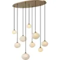 QAZQA Art Deco Pendellampe Gull med Opal Glass 9-Lys - Yani
