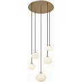 QAZQA Art Deco pendellampe gull med opalt glass 5-lys - Yani