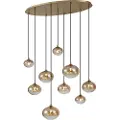 QAZQA Art Deco pendellampe gull med gult glass 9 lys - Jia