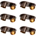 QAZQA Sett med 6 innfelte spotter mørk bronse GU10 50mm 2-lys - Installa