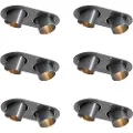QAZQA Sett med 6 innfelte spotter gunmetal GU10 35mm vippbar 2-lys - Installa