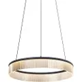 QAZQA Moderne pendellampe svart 59 cm inkl. LED 3-trinns dimbar - Anello Chandelier