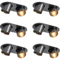QAZQA Sett med 6 innfelte spotter gunmetal GU10 50mm 2-lys - Installa