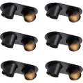 QAZQA Sett med 6 innfelte spotter svart GU10 50mm 2-lys - Installa