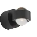 QAZQA Design vegglampe svart inkl. LED IP44 - Lens
