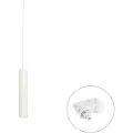 QAZQA Design Pendellampe Hvit Inkl. Skinneadapter 3-Fase - 3-Fase Tuba Small