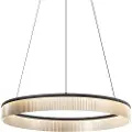 QAZQA Moderne pendellampe svart 78 cm inkl. LED 3-trinns dimbar - Anello Chandelier