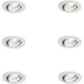QAZQA Sett med 6 innfelte spotter hvit vippbar 6,5 cm inkl. LED IP54 Ultra Slim - Pupil