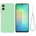 Mtp Products Samsung Galaxy A06 5G Flytende silikon-deksel med håndstropp - grønn
