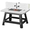 Vevor Benkfresebord, 610 x 400 mm / 24 tommer x 15,7 tommer, Benkfresebord med justerbart gjerde, MDF-topp, solid metallbase, 2-1/2 tommer støvoppsamlingsport, kompatibel med freser og diverse bor