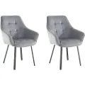 Loft 24 Loft24Spisestuestol med armlener POPPY, 2-pk.GråArmstolerFra Homeroom