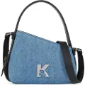Karl Lagerfeld for woman. A3W30327 Geo Mini Denim blue bag (OSFA), Casual, Fabric