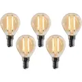 LUEDD Sett med 5 E14 dimbare LED-pærer G45 gull 4W 330 lm 2100K