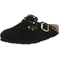 Birkenstock for woman. 1030491 Boston Rivets Leather Clogs black (39), Flat, None, Casual