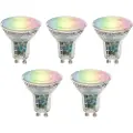 LUEDD Sett med 5 smarte GU10 50 LED-pærer Klar RGBW 4,5W 350 lm 2700-6000K