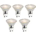 LUEDD Sett med 5 GU10 50mm LED-pærer Klar 4,9W 450 lm 3000K