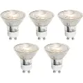 LUEDD Sett med 5 GU10 50mm 3-trinns dimbar i Kelvin LED-pærer Klar 4,9W 450 lm 2000-2700K