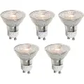 LUEDD Sett med 5 GU10 50mm LED-pærer Klar 4,5W 360 lm 2700K