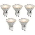 LUEDD Sett med 5 GU10 50mm dimbare LED-pærer klare 4,5W 365 lm 2700K