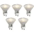 LUEDD Sett med 5 dimbare GU10 50mm LED-pærer klare 4,9W 500 lm 2700K