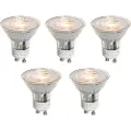 LUEDD Sett med 5 GU10 50mm LED-pærer klare 3W 250 lm 2200K