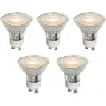 LUEDD Sett med 5 GU10 50mm LED-pærer klare 1W 80 lm 2200K