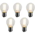 LUEDD Sett med 5 E27 dimbare LED-filamentpærer G45 klare 4W 470 lm 2700K