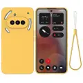 Mtp Products Nothing Phone (3a) Flytende silikon-deksel med håndstropp - gul