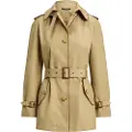 Ralph Lauren for woman. 297979525001 Beige faux fur-trimmed trench coat (L), Casual, Polyester