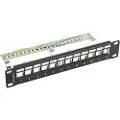 Lanberg PATCH PANEL EMPTY 12 PORT 1U 10 FTP MED ORGANISATOR FOR KEYSTONE MODULER SVART LANBERG
